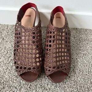 CAMPER | Brown Woven Heeled Sandals